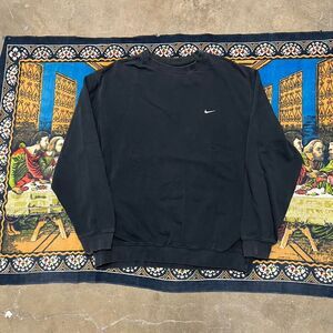 Vintage black Nike crewneck sweatshirt Size XL Baggy oversized fit silver tag